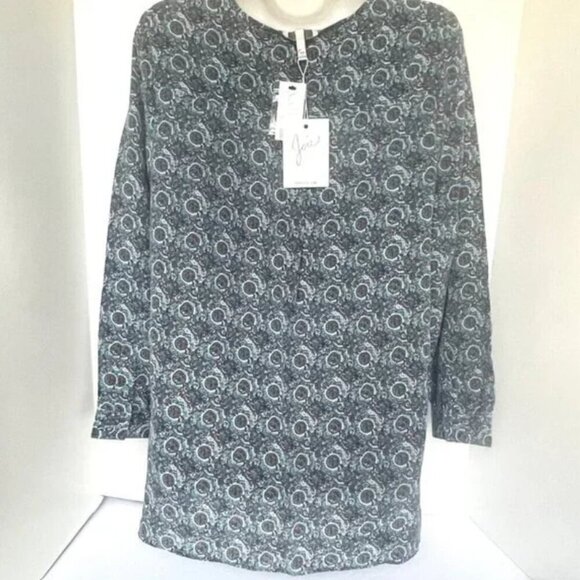 Joie Silk Blouse Womens XS Blue Vneck Long Sleeve Floral Lightweight Top Relaxed - Picture 3 of 7